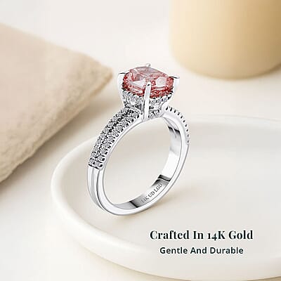 Luxuriant Lab Grown Pink Diamond (VVS2), Lab Grown Diamond Ring in 14K White Gold 2.30 ctw (Size 5.0)