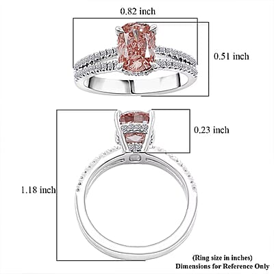 Luxuriant Lab Grown Pink Diamond (VVS2), Lab Grown Diamond Ring in 14K White Gold 2.30 ctw (Size 7.0)