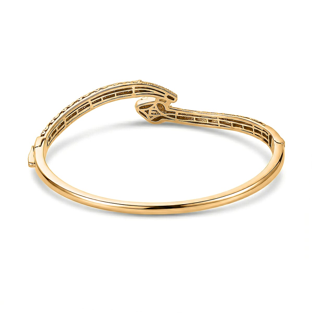 EverTrue Bronzella Collection Full Bangle Bracelet in 18K Yellow Gold Plated Bronze (6.50 In) image number 4