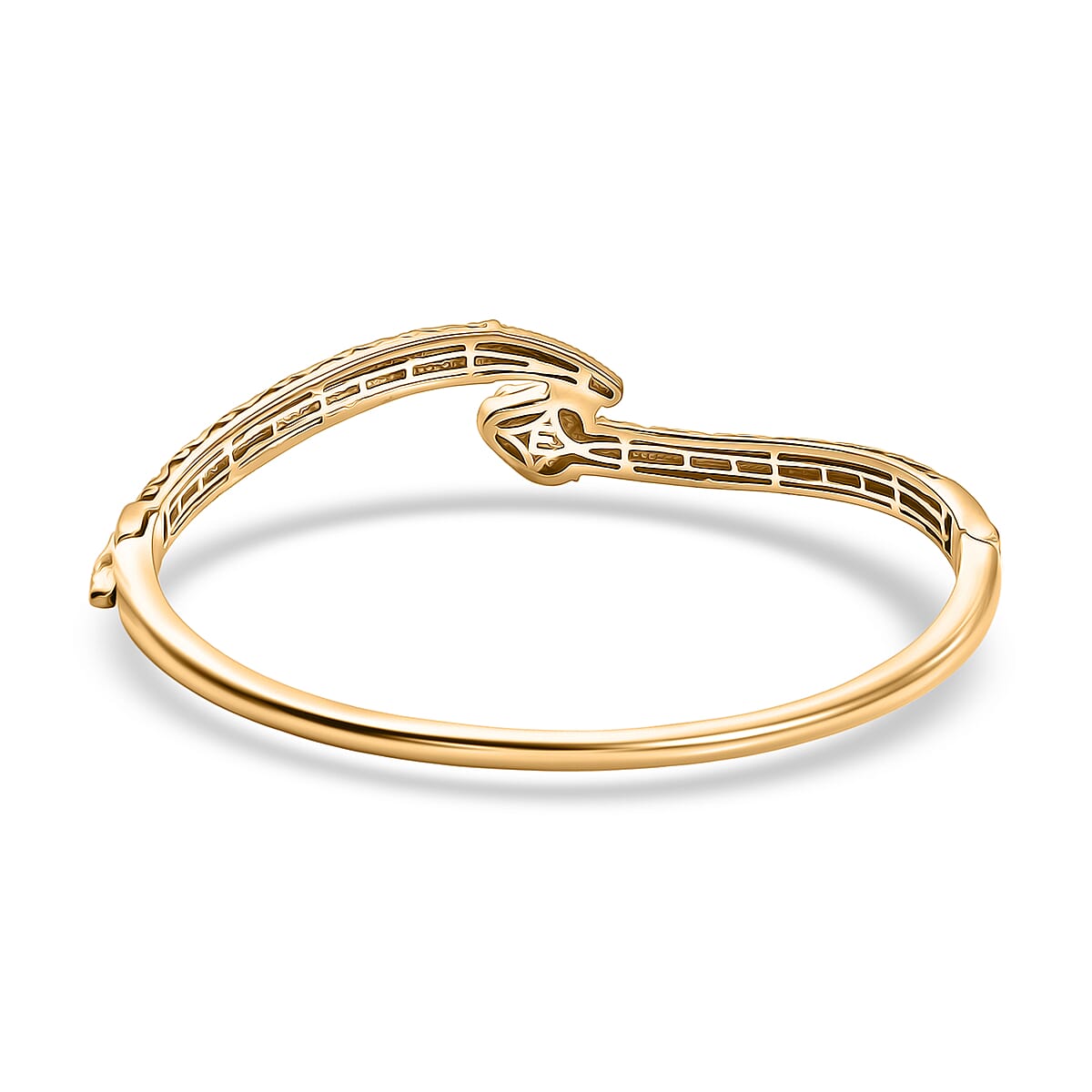 EverTrue Bronzella Collection Panther Bangle Bracelet in 18K YG Plated Bronze (7.25 In) image number 4