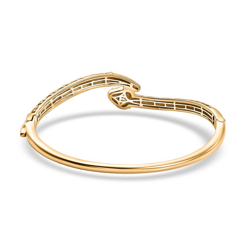 EverTrue Bronzella Collection Panther Bangle Bracelet in 18K YG Plated Bronze (7.25 In)
