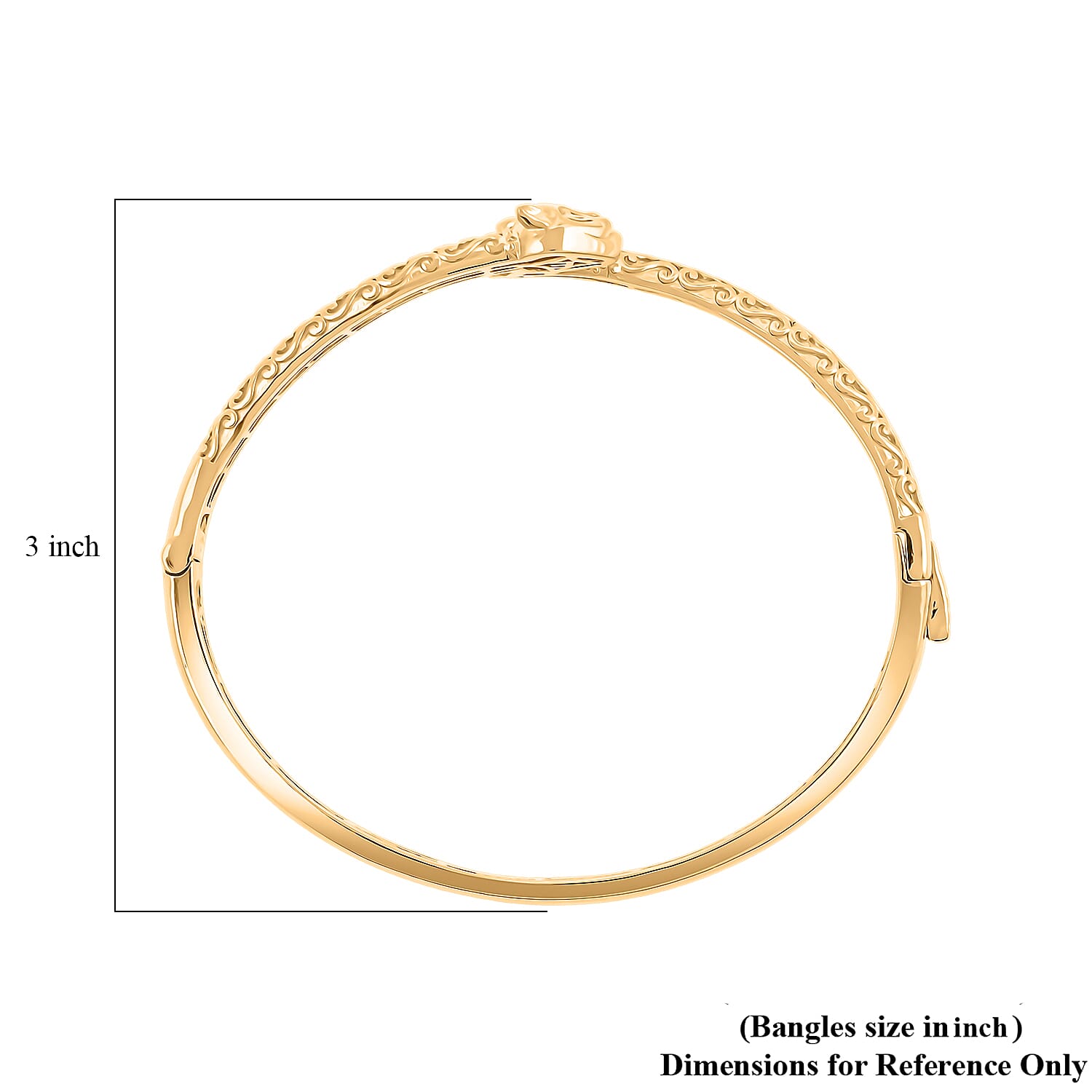 EverTrue Bronzella Collection Bangle Bracelet in 18K YG Plated Bronze (8.00 In)