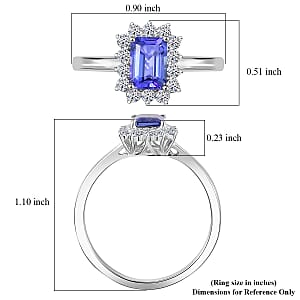  Certified & Appraised AAA Tanzanite and G-H SI Luxuriant Diamond 1.50 ctw Classical Halo Ring in 10K White Gold (Size 8.0)