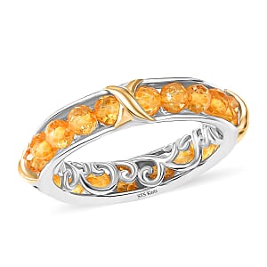 EverTrue Premium Brazilian Citrine 3.25 ctw Ring in 18K YG Plated and Platinum Bond (Size 10.0)