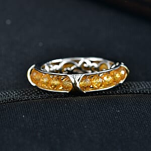 EverTrue Premium Brazilian Citrine 3.25 ctw Ring in 18K YG Plated and Platinum Bond (Size 10.0)