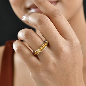 EverTrue Premium Brazilian Citrine 3.25 ctw Ring in 18K YG Plated and Platinum Bond (Size 10.0)