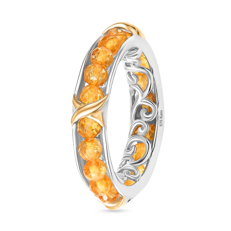 EverTrue Premium Brazilian Citrine 3.25 ctw Ring in 18K YG Plated and Platinum Bond (Size 7.0)