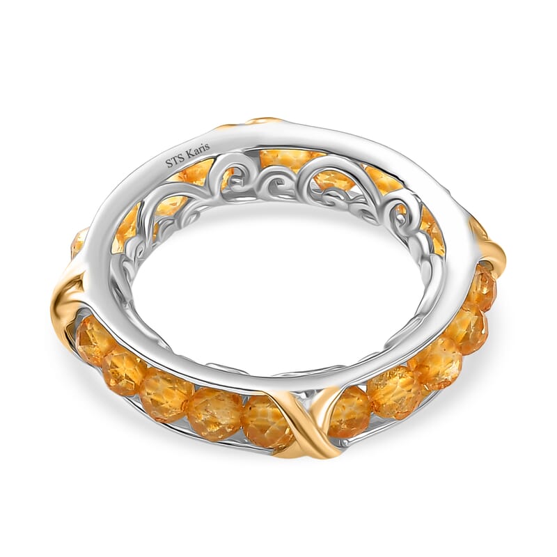 EverTrue Premium Brazilian Citrine 3.25 ctw Ring in 18K YG Plated and Platinum Bond (Size 7.0)