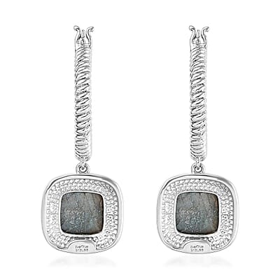EverTrue Malagasy Labradorite 9.70 ctw Earrings in Stainless Steel