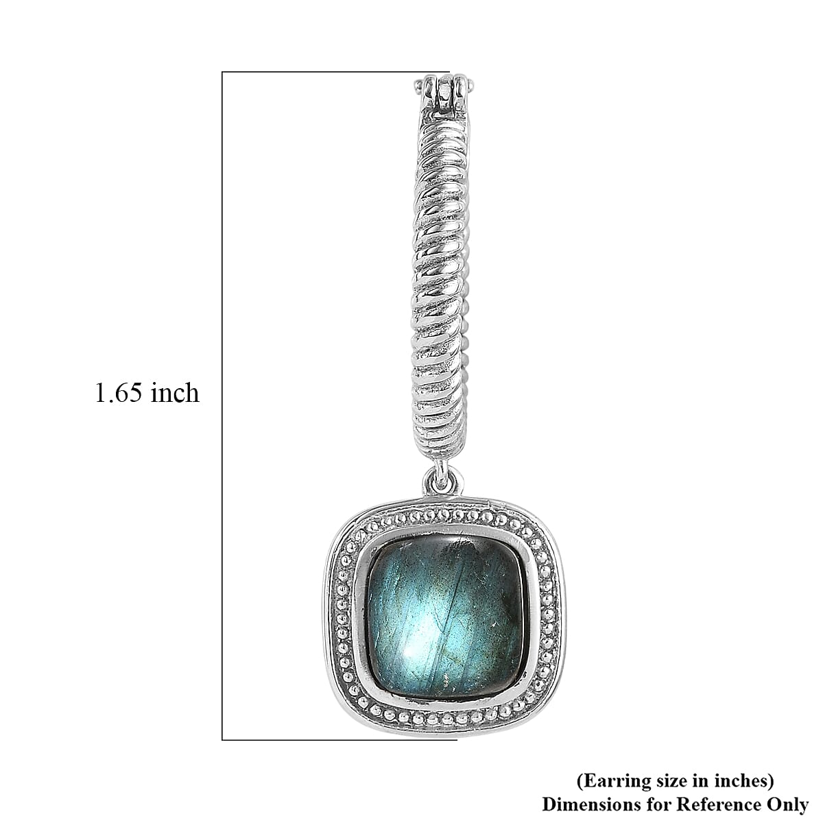 EverTrue Malagasy Labradorite 9.70 ctw Earrings in Stainless Steel