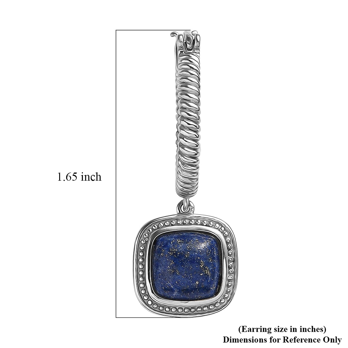 EverTrue Lapis Lazuli 9.20 ctw Earrings in Stainless Steel
