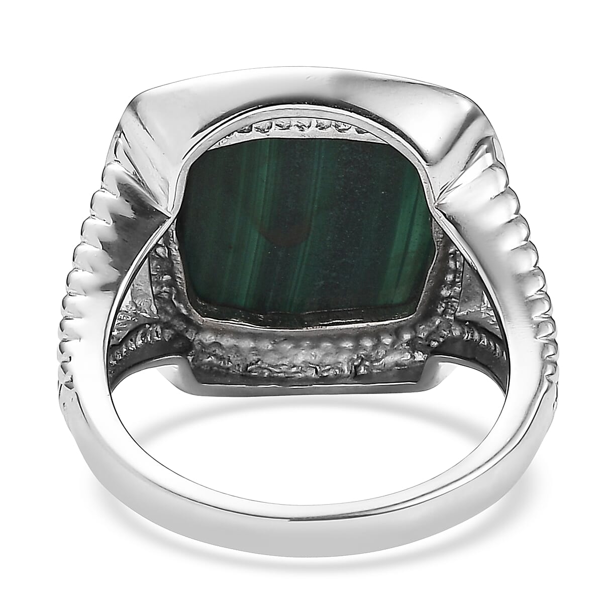 EverTrue African Malachite Ring in Stainless Steel 12.00 ctw (Size 7.0)