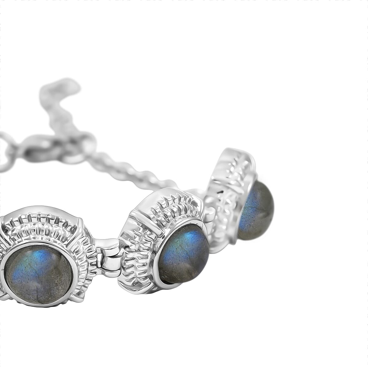 EverTrue Malagasy Labradorite 11.10 ctw Bracelet in Stainless Steel (6.50 In) image number 3