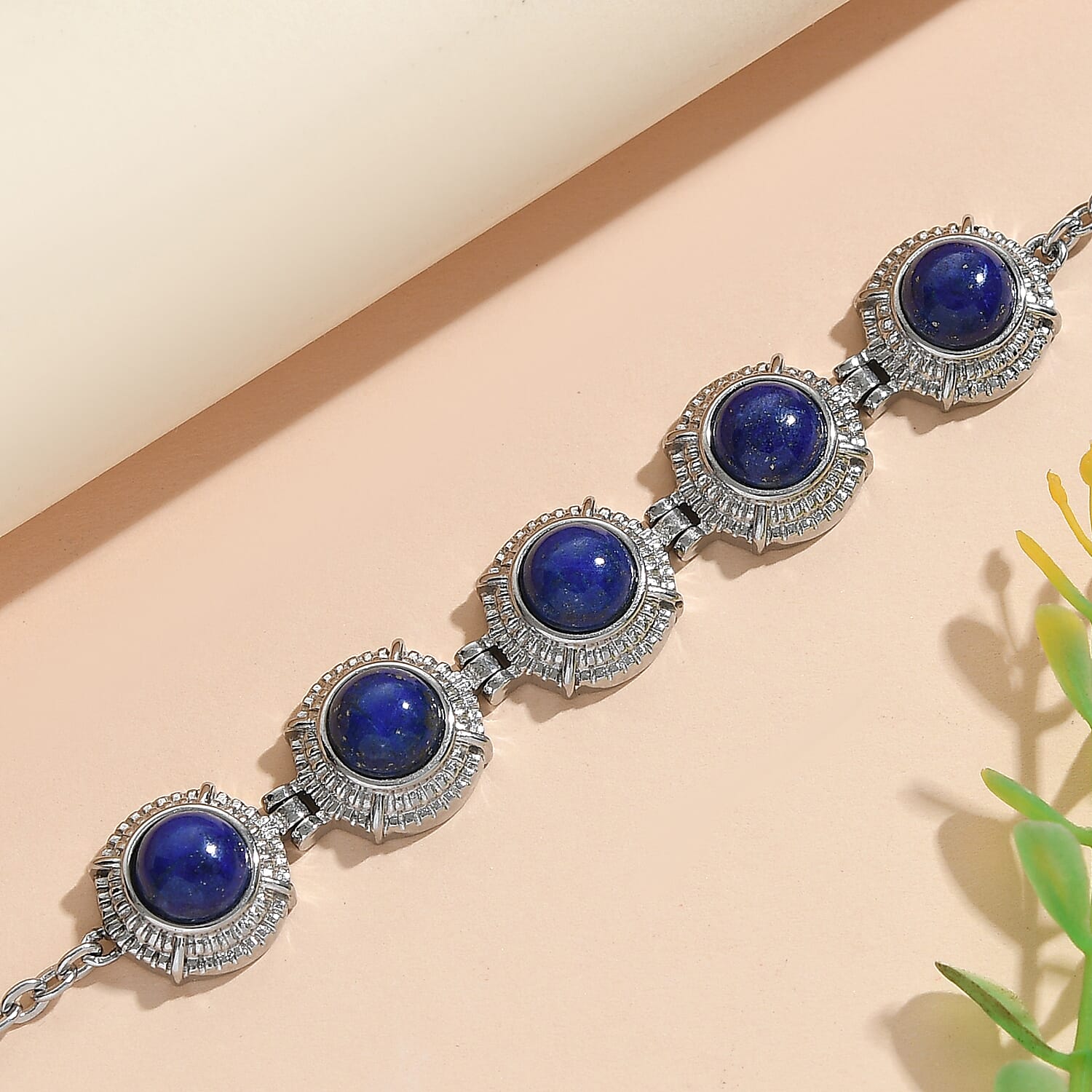 EverTrue Lapis Lazuli 13.75 ctw Bracelet in Stainless Steel (6.50 In)