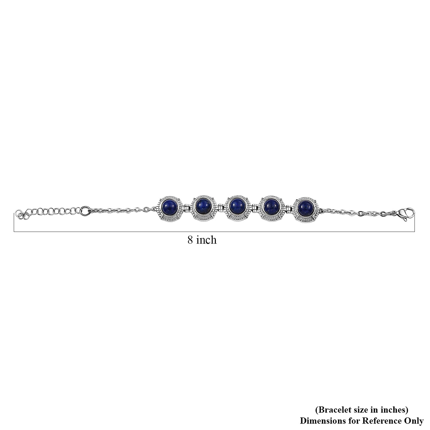 EverTrue Lapis Lazuli 13.75 ctw Bracelet in Stainless Steel (6.50 In)