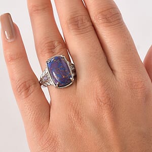 EverTrue Mojave Purple Turquoise and African Amethyst 7.00 ctw Ring in Stainless Steel (Size 7.0)