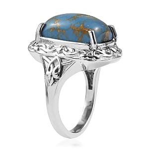 EverTrue Mojave Blue Turquoise 9.40 ctw Ring in Stainless Steel (Size 10)