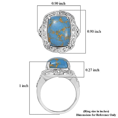 EverTrue Mojave Blue Turquoise 9.40 ctw Ring in Stainless Steel (Size 11.0)