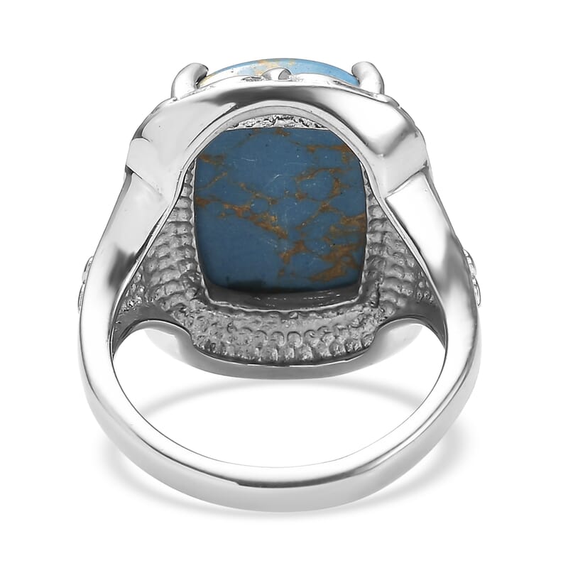 EverTrue Mojave Blue Turquoise 9.40 ctw Ring in Stainless Steel (Size 6.0)
