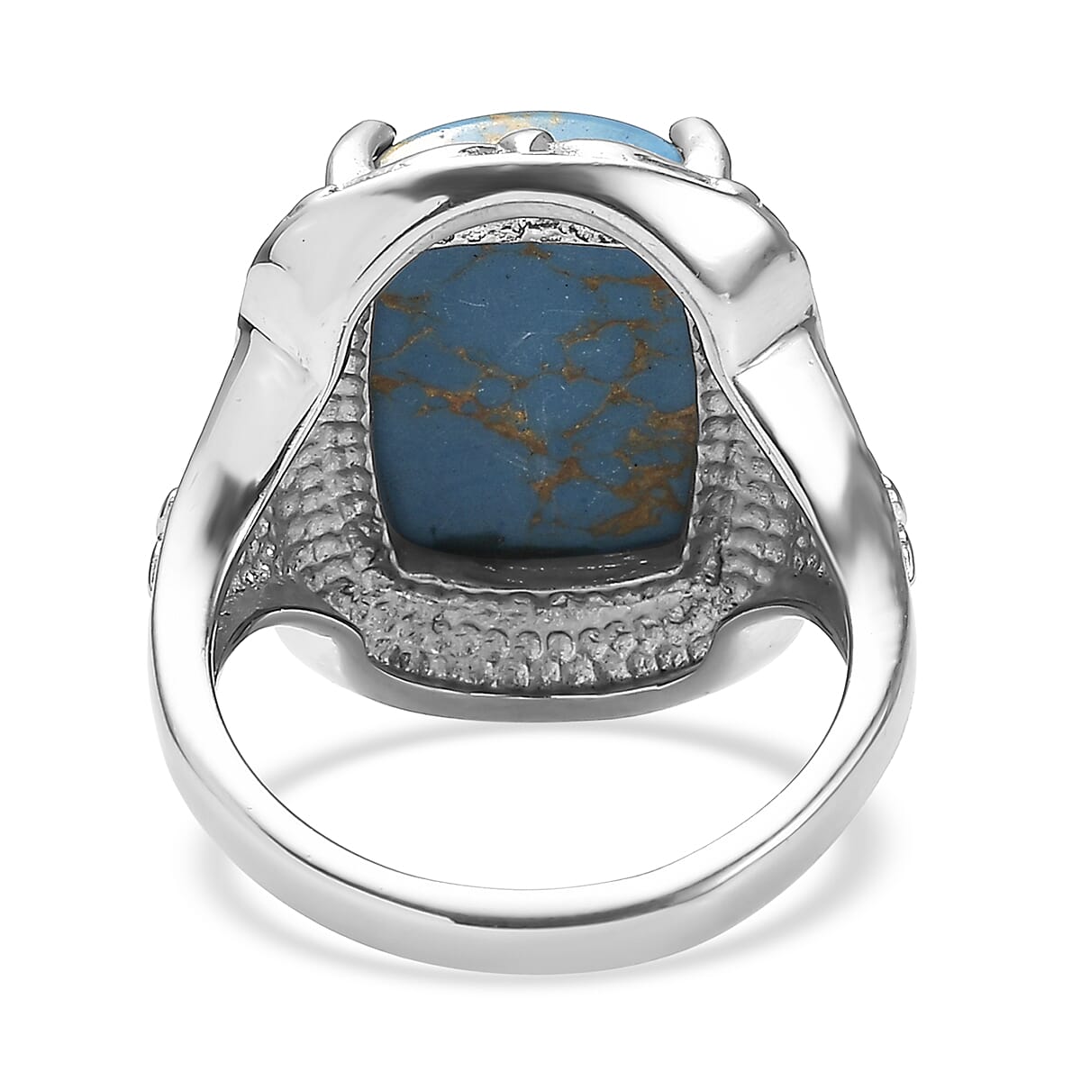 EverTrue Mojave Blue Turquoise 9.40 ctw Ring in Stainless Steel (Size 7.0) image number 4