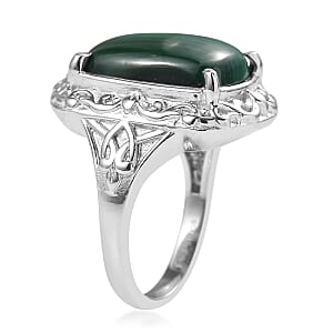 EverTrue African Malachite 12.65 ctw Ring in Stainless Steel (Size 10)