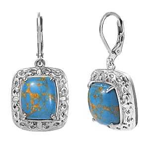 EverTrue Mojave Blue Turquoise 10.00 ctw Earrings in Stainless Steel