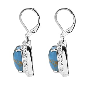 EverTrue Mojave Blue Turquoise 10.00 ctw Earrings in Stainless Steel