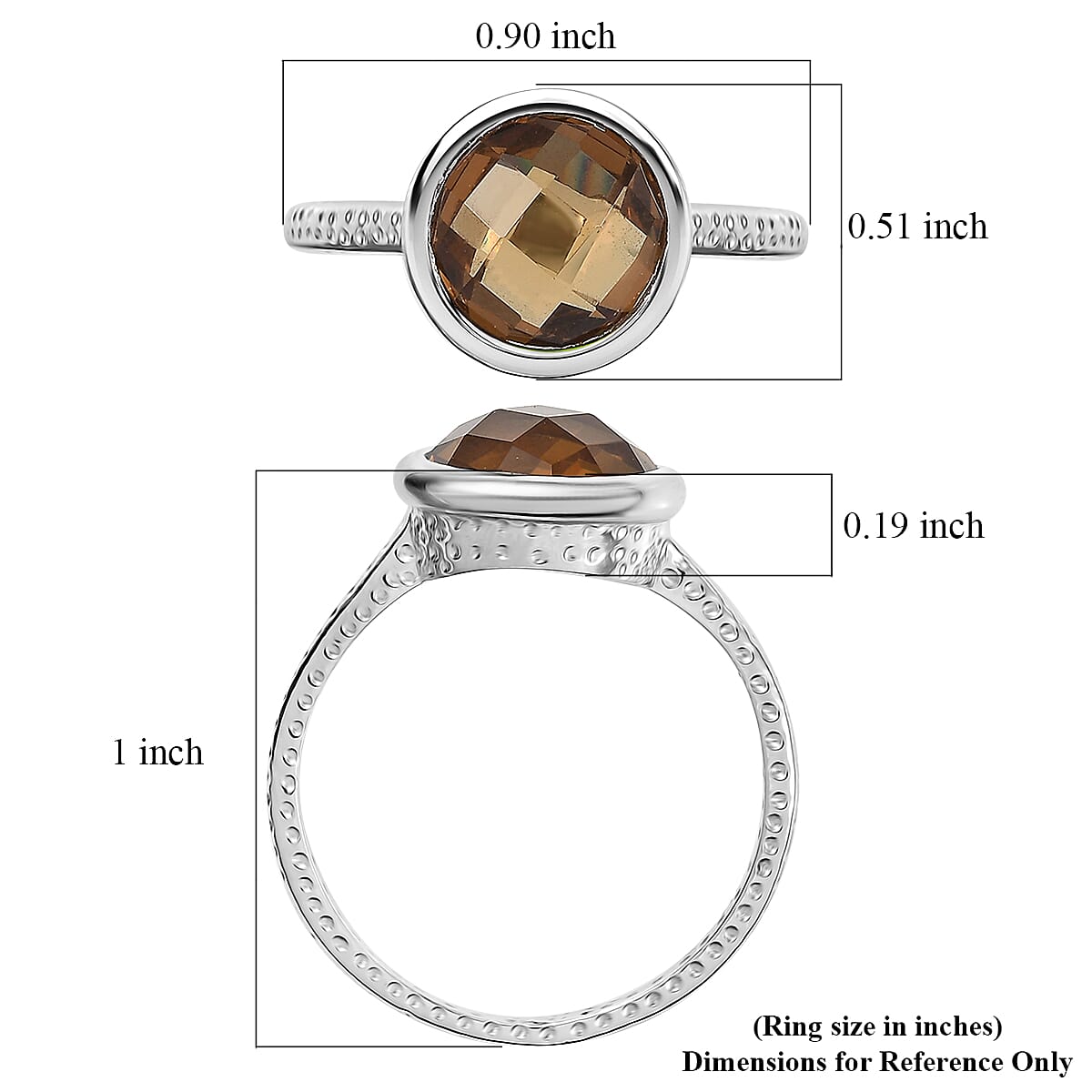 D'Joy Autumn Alexite 3.75 ctw Art Deco Ring in Platinum Over Sterling Silver (Size 10.0)