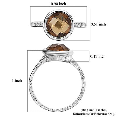 D'Joy Autumn Alexite 3.75 ctw Art Deco Ring in Platinum Over Sterling Silver (Size 10.0)