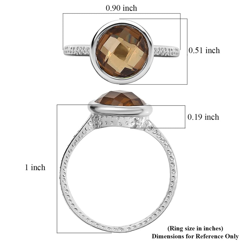 D'Joy Autumn Alexite 3.75 ctw Art Deco Ring in Platinum Over Sterling Silver (Size 10.0)