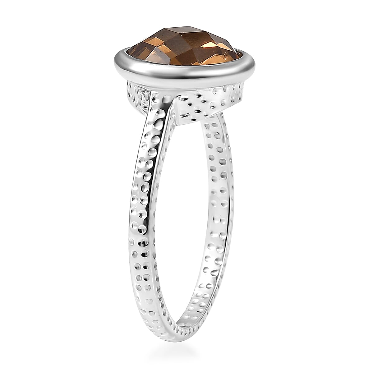 D'Joy Autumn Alexite 3.75 ctw Art Deco Ring in Platinum Over Sterling Silver (Size 5.0) image number 3