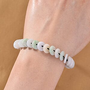 Natural Jade Discs Shamballa Bracelet With Black Cord Adjustable 65.00 ctw