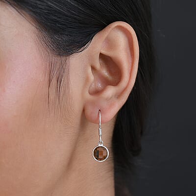 D'Joy Autumn Alexite 4.00 ctw Dangle Earrings in Platinum Over Sterling Silver