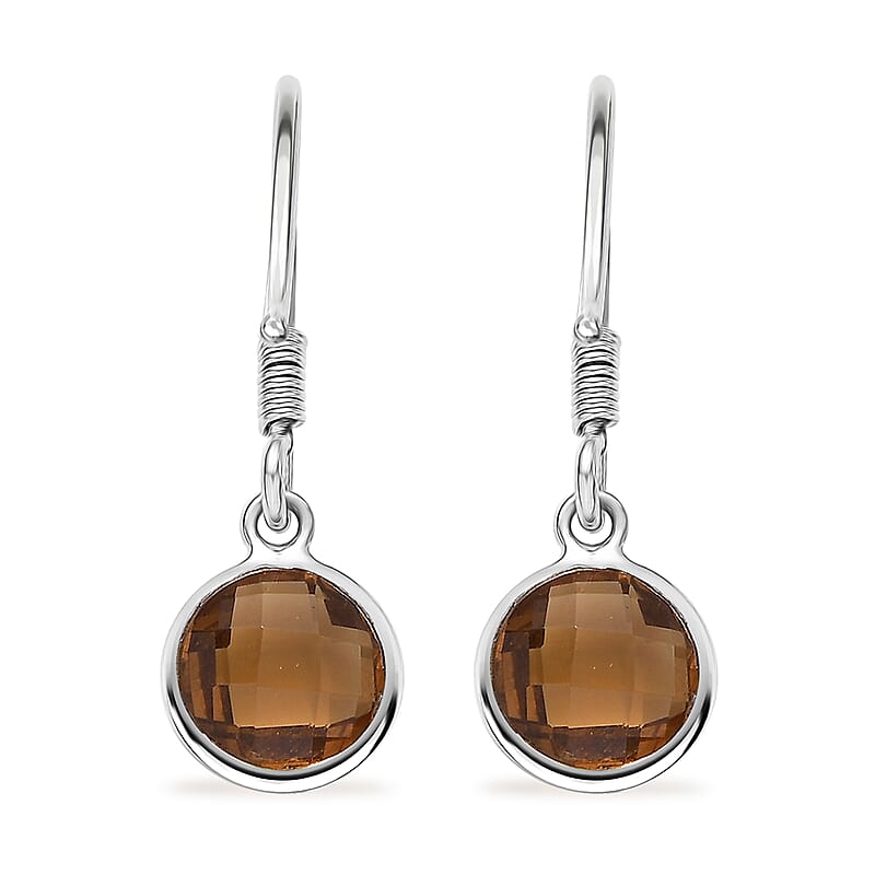 D'Joy Autumn Alexite 4.00 ctw Dangle Earrings in Platinum Over Sterling Silver