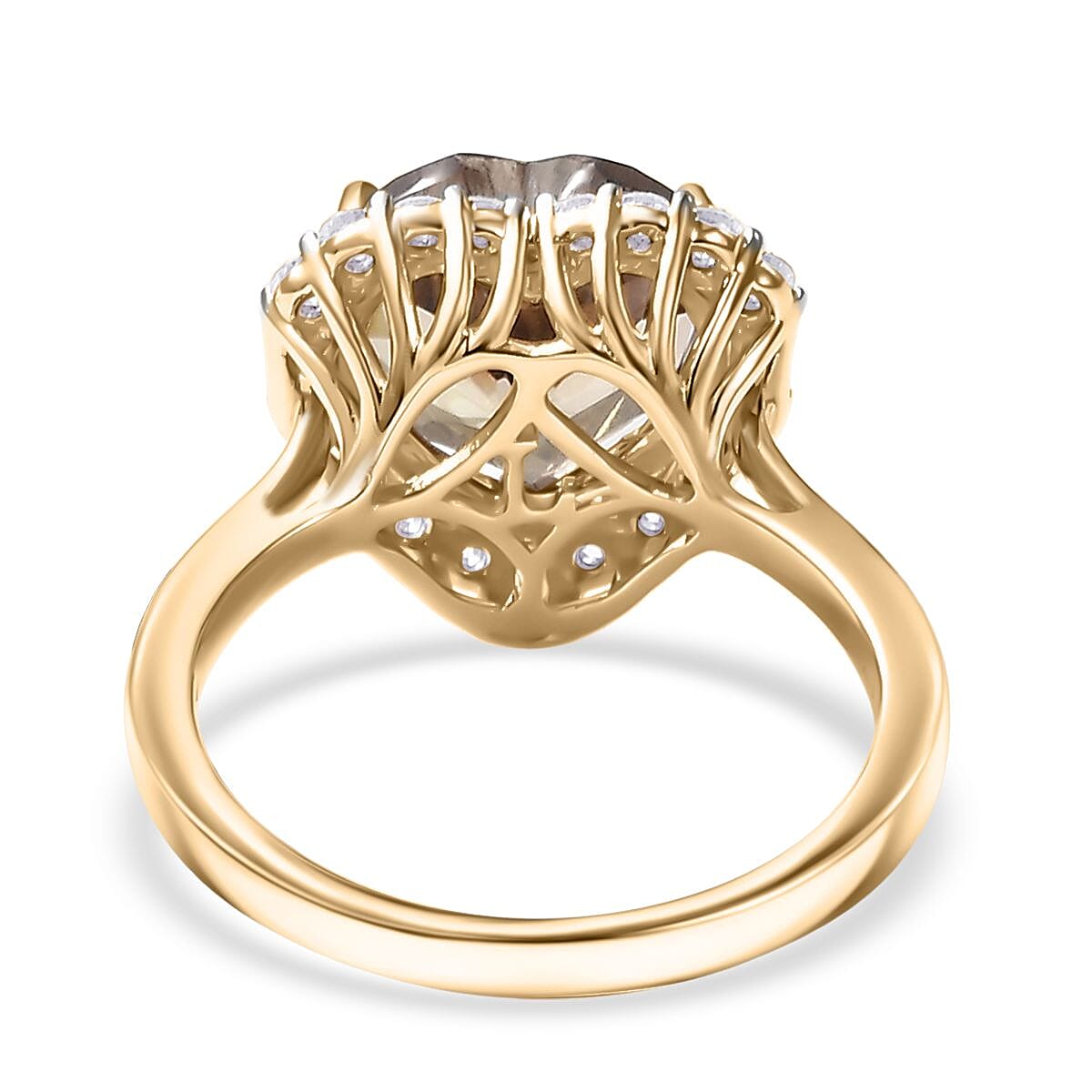 Doorbuster Certified & Appraised AAA Turkizite and Luxuriant Diamond G-H SI 5.66 ctw Heart Halo Ring in 10K Yellow Gold (Size 10.0) image number 2
