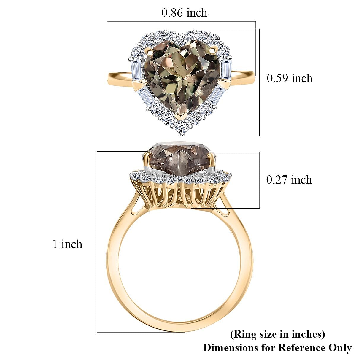 Doorbuster Certified & Appraised AAA Turkizite and Luxuriant Diamond G-H SI 5.66 ctw Heart Halo Ring in 10K Yellow Gold (Size 6.0) image number 3