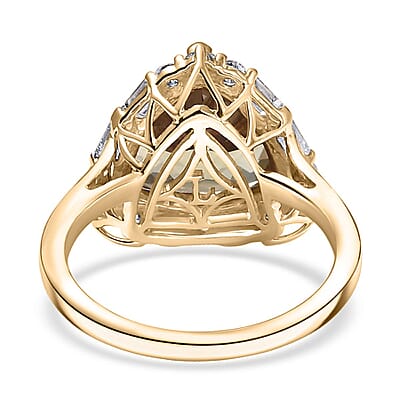 Certified & Appraised AAA Turkizite, Diamond Halo Ring in 10K Yellow Gold 5.85 ctw (Size 6.0)