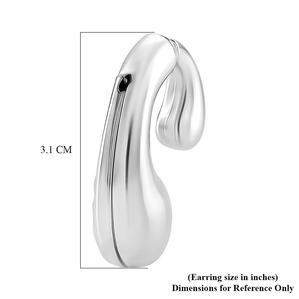 Sculptural Heart-Cutout Earrings in Silvertone image number 7