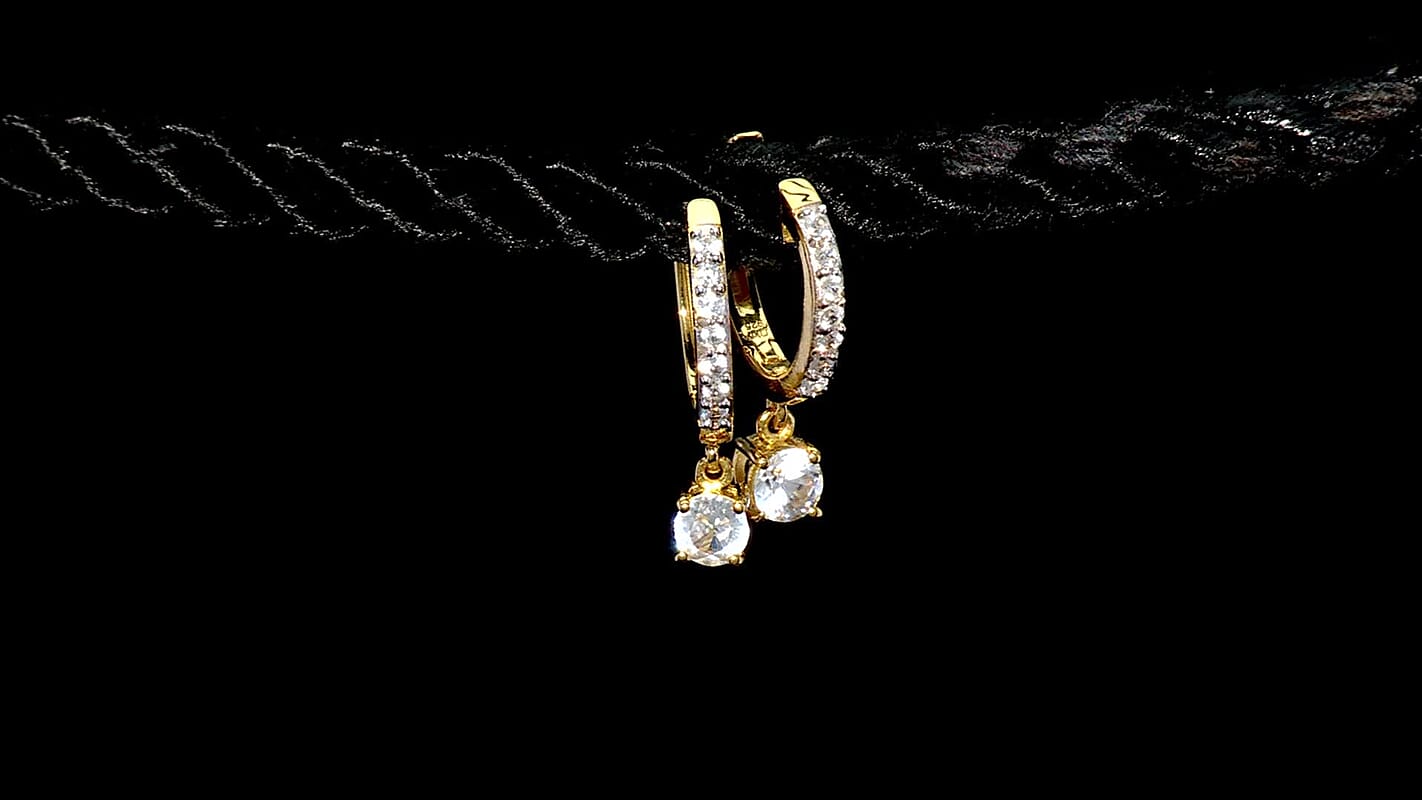 D'Joy Rachel Roy Loving Care White Zircon Earrings in 18K Vermeil YG Over Sterling Silver 1.00 ctw