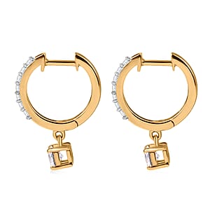 D'Joy White Zircon Earrings in 18K Vermeil YG Over Sterling Silver 1.00 ctw