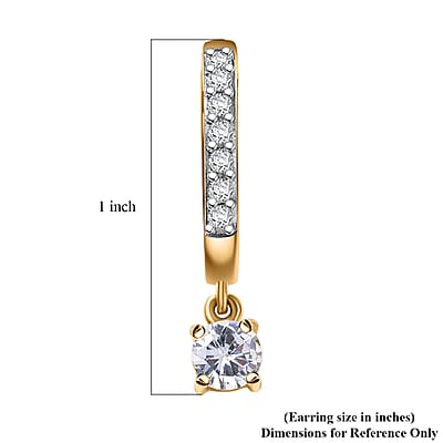 D'Joy Rachel Roy Loving Care White Zircon Earrings in 18K Vermeil YG Over Sterling Silver 1.00 ctw