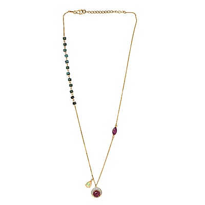 D'Joy Rachel Roy Loving Care Premium Ethiopian Welo Opal and Ruby, Multi Gemstone Necklace in 18K Vermeil YG Over Sterling Silver 10.35 ctw (18-20 Inches)