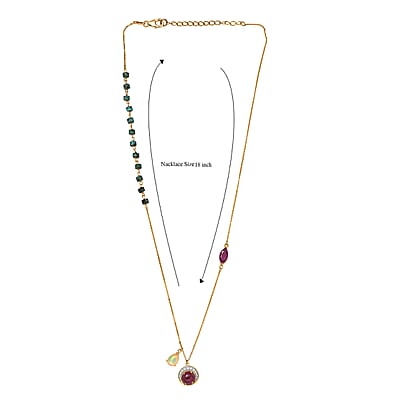 D'Joy Rachel Roy Loving Care Premium Ethiopian Welo Opal and Ruby, Multi Gemstone Necklace in 18K Vermeil YG Over Sterling Silver 10.35 ctw (18-20 Inches)