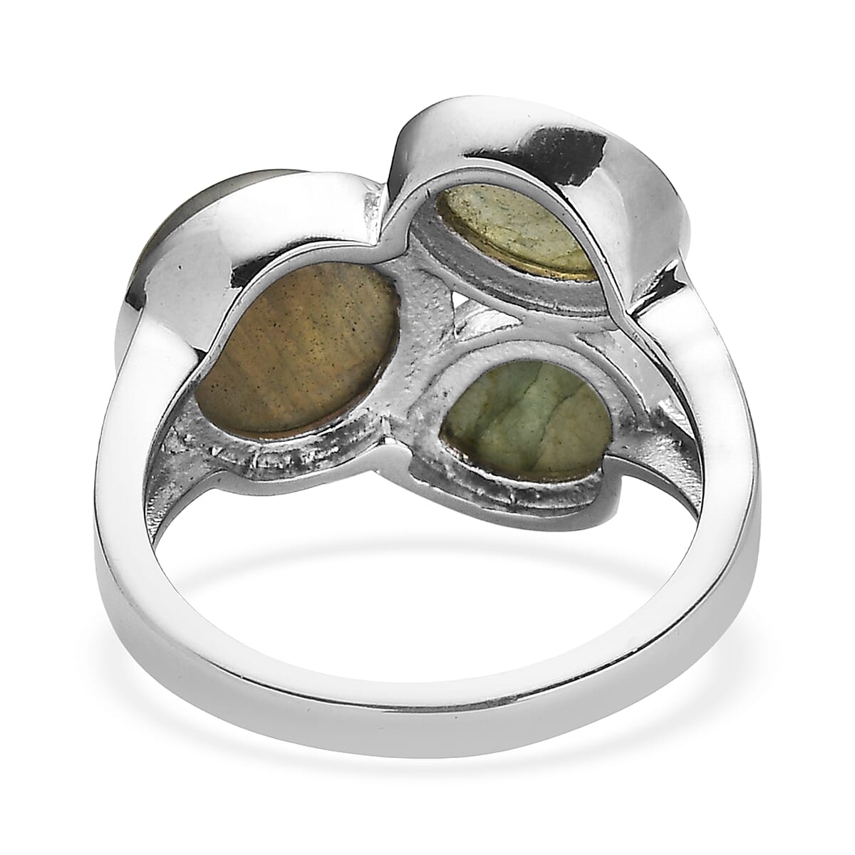 EverTrue Malagasy Labradorite 8.15 ctw Ring in Stainless Steel (Size 10.0) image number 4