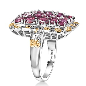 EverTrue Orissa Rhodolite Garnet 5.30 ctw Victorian Filigree Ring in 18K YG Plated and Platinum Bond (Size 6.0)