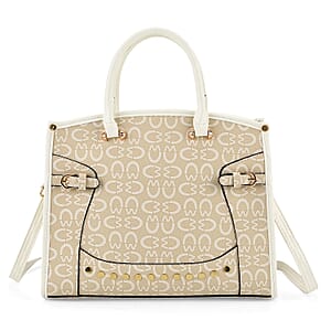 La Marey Khaki Faux Leather Crossbody Bag with Shoulder Strap