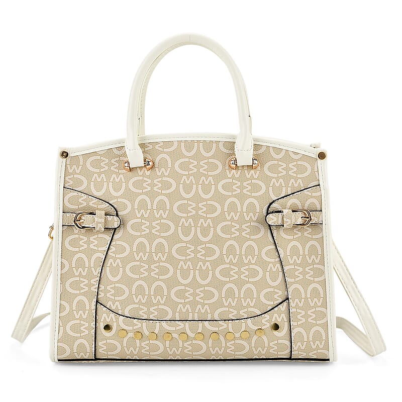 La Marey Khaki Faux Leather Crossbody Bag with Shoulder Strap