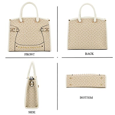 La Marey Khaki Faux Leather Crossbody Bag with Shoulder Strap