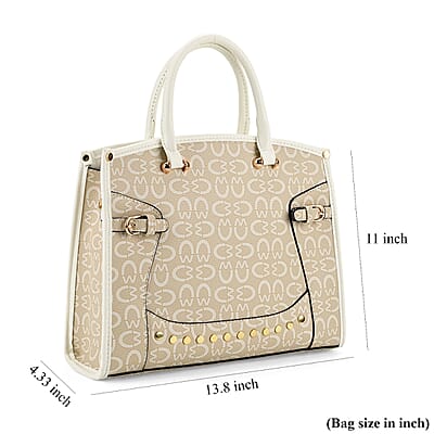 La Marey Khaki Faux Leather Crossbody Bag with Shoulder Strap
