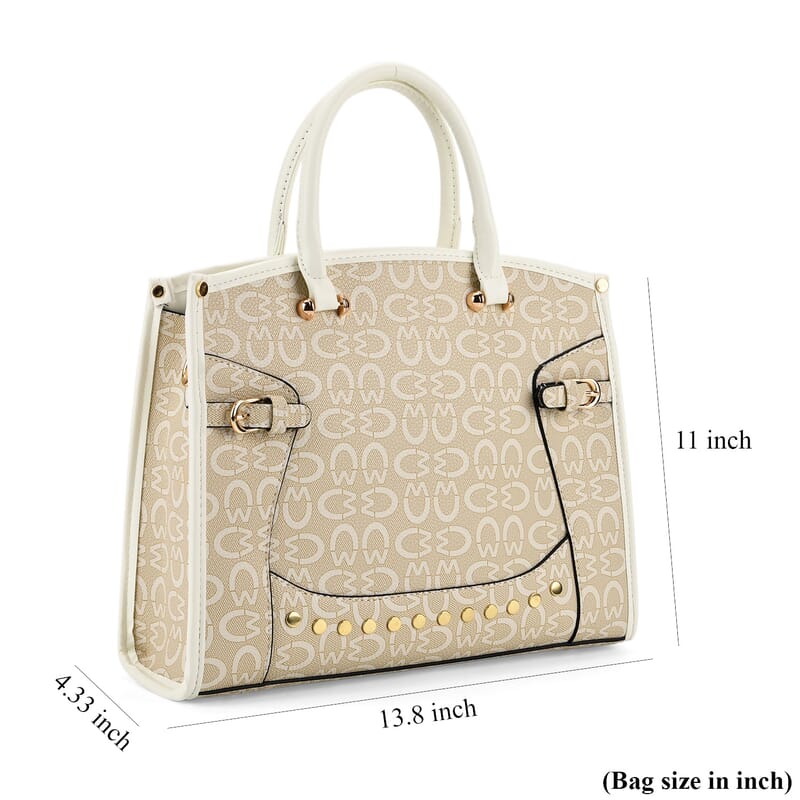 La Marey Khaki Faux Leather Crossbody Bag with Shoulder Strap